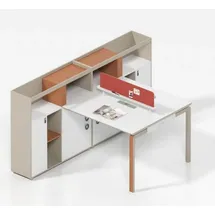 xl moebel gmbh Bürotisch für 2 Personen Arbeitsplatz Schreibtisch Moderne Büroeinrichtung - Weiß
