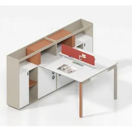xl moebel gmbh Bürotisch für 2 Personen Arbeitsplatz Schreibtisch Moderne Büroeinrichtung - Weiß