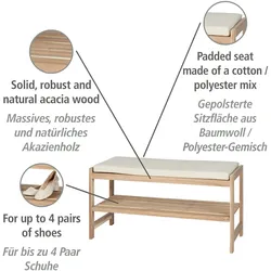 WENKO Schuhbank mit Sitzpolster Acina