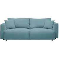 Carryhome Schlafsofa, Türkis, Textil, 3-Sitzer, Füllung: Schaumstoff, Faserbällchen,Schaumstoff, Faserbällchen, 250x92x105 cm, Made in EU, Oeko-Tex® Standard 100, Stoffauswahl, Schlafen auf Sitzhöhe, Rücken echt, Wohnzimmer, Sofas & Couches, Schlafsofas, Schlafsofas mit Bettkasten