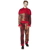 Boland Kostüm Horrorfilm Clown, Horrroclown-Kostüm im Oldschool-Freakshow-Look rot