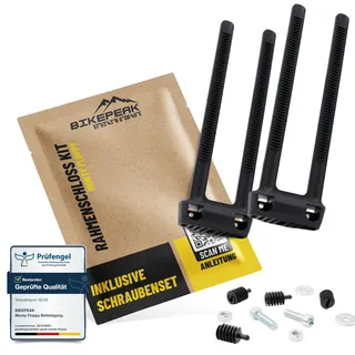 BikePeak Rahmenschloss Befestigung - Universelle Schlosshalter Fahrrad Spannband Adapter - Flexible Montagestreifen Fahrradrahmenschloss - Ringschloss Halterung Monty Floppy