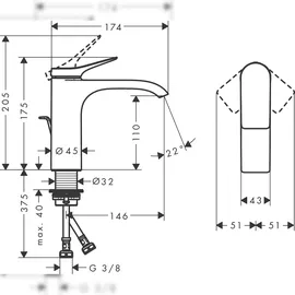 Hansgrohe Vivenis 110 Einhandmischer mattschwarz 75022670