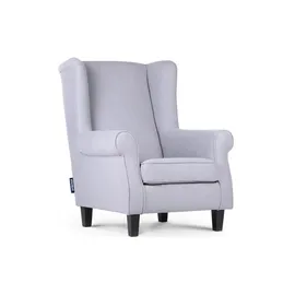 Konsimo Ohrensessel Miles Webstoff 82 x 105 x 97 cm Grau