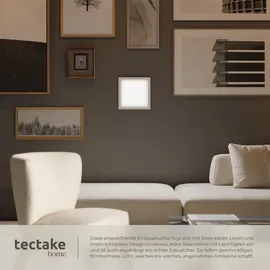 Tectake Lucerna 1 LED-Paneel weiß Stahl 29,5 x 29,5 cm