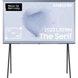SAMSUNG LED-Fernseher, F (A-G), grau (cotton blau), 65, Fernseher, ikonisches Design, mattes Display, abnehmbare Standfüße
