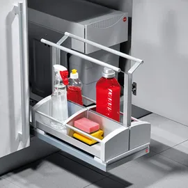 HAILO Utensilienkorb Ausziehbar Alu 39,5 x 39,5 x 20 cm grau