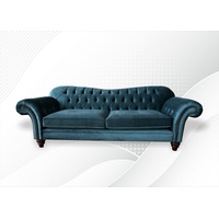 JVmoebel Sofa Luxus Chesterfield Türkis Dreisitzer klassisches Design Neu, Made in Europe blau