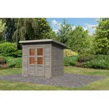 Karibu Eco Gartenhaus Merseburg 3 - 14mm-212 x 154cm vorvergraut (naturgrau)