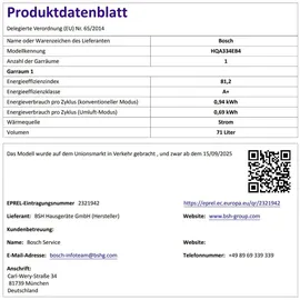 Bosch Backofen Hydrolyse + Induktionskochfeld Booster autark 60 cm