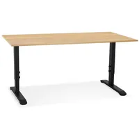 KADIMA DESIGN Höhenverstellbarer Bürotisch | 160x80 cm | Holz-Metall