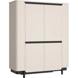 Forte Highboard 130,3 x 161,1 x 44,8 cm Beige / Schwarz