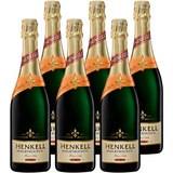 Henkell Sekt Halbtrocken (6 x 0,75 l) - Angenehm milder Sektgenuss, feinperlig, fruchtig, frisch, Cuvée aus klassischen Rebsorten wie Chardonnay, VEGAN