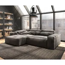 DeLife Ecksofa Sirpio XL 270x170 cm Mikrofaser Khakibraun Recamiere variabel