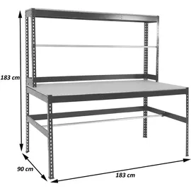 MCW Arbeitstisch Holz/Stahl 183x183x90cm schwarz