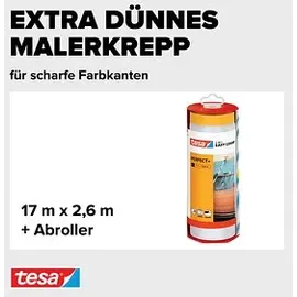 Tesa EASY COVER® PERFECT+ XL Abdeckfolie mit Abroller transparent 260,0 cm x 17,0 m 1 Rolle