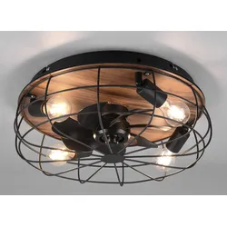 Deckenleuchte »Trondheim Deckenventilator«, 4 flammig, Leuchtmittel E27   Leuchtmittel wechselbar, Deckenlampe Ventilator getrennt schaltbar, holzoptik, , 22846864-0