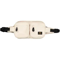 Gürteltasche ALPHA INDUSTRIES "Alpha Industries Accessoires - Bags Label Waist Bag", weiß (vintage weiß), Obermaterial: 100% Polyester, Futter: 100% Nylon, Taschen