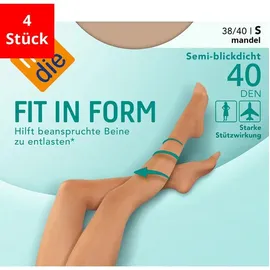 NUR DIE Feinstrumpfhose Fit in Form 4 Paare Beige M