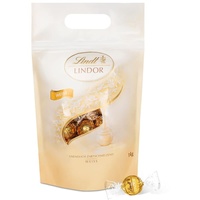 Lindt LINDOR Schokoladen Kugeln weiß | ca. 80 mit zartschmelzender Füllung | Großpackung, Pralinen-Geschenk, Schokoladengeschenk, 1kg
