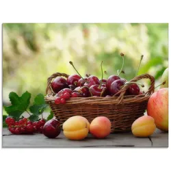 Artland Glasbild »Frische Früchte Körbchen«, Lebensmittel, (1 St.), in verschiedenen Größen Artland Farbe Bild(er): grün