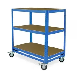 BRB Kommissionier-Etagenwagen mit 3 Ebenen, blau
