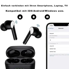 UC-Express® In-Ear Bluetooth Kopfhörer kabellos mit Mikrofon für Xiaomi Earbuds Ohrhörer - Schwarz