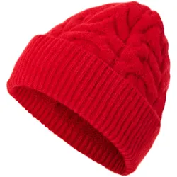 Tchibo - Strickmütze mit Zopfmuster - rot