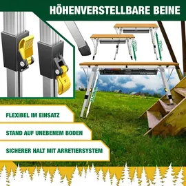 Kesser KESSER® Campingtisch faltbar Klapptisch mit Aluminiumrahmen Aufrollbare Tischplatte Falttisch klappbar inkl. Tragetasche mit Trageband & Netztasche, Holz-Optik