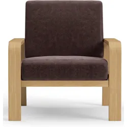 Sessel SIT & MORE "Kolding", braun, B:79cm H:91cm T:93cm, 100% Polyester, Sessel, Armlehnen aus Buchenholz in natur, verschiedene Bezüge und Farben