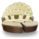 Swing&Harmonie Sonneninsel Rattan Lounge 200 x 200 cm grau