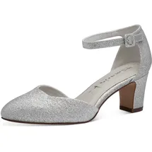 TAMARIS Damen Pumps mit Blockabsatz, metallic, 41 EU