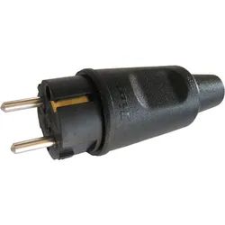 Schutzkontakt-Stecker - schwarz