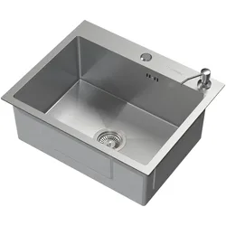 ML-Design Edelstahl Küchenspüle Einbauspüle Spülbecken mit Seifenspender Ablaufgarnitur