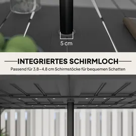Outsunny Gartentisch 150 x 90 x 73 cm Schwarz