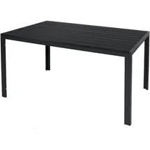 INDA-EXCLUSIV Gartentisch 150 x 80 x 75 cm Anthrazit/Schwarz