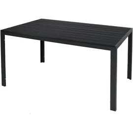 INDA-EXCLUSIV Gartentisch 150 x 80 x 75 cm Anthrazit/Schwarz