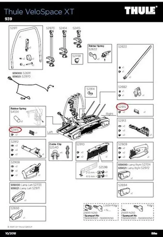 THULE Endcap cover kit - Hochwertiges Zubehör und Ersatzteile - Kompatibel mit VeloSpace XT Bike Ada