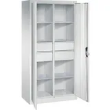 CP-Möbel Werkzeugschrank 8921-3042, aus Metall, lichtgrau, mit 4 Schubladen und 6 Fachböden, abschließbar, 93 x 195 x 50cm