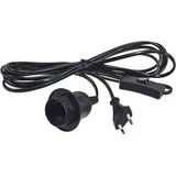 ChiliTec E27 Lampenfassung 3,4m Kabel mit Schalter Schnurschalter Lampenaufhängung Montagering für Steh- & Hängeleuchten Lampenschirm Papier Leuchten Stern Lampen Schwarz