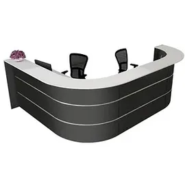 Kerkmann Empfangstheke BARI L-Form, anthrazit, weiß 335,0 x 235,0 x 112,0 cm