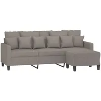 VidaXL 3-Sitzer-Sofa mit Hocker Taupe 180 cm Stoff