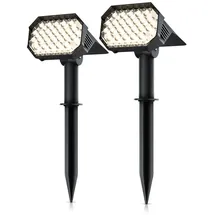 Brandson Solarleuchte schwarz IP65 80 Lumen 2er Set