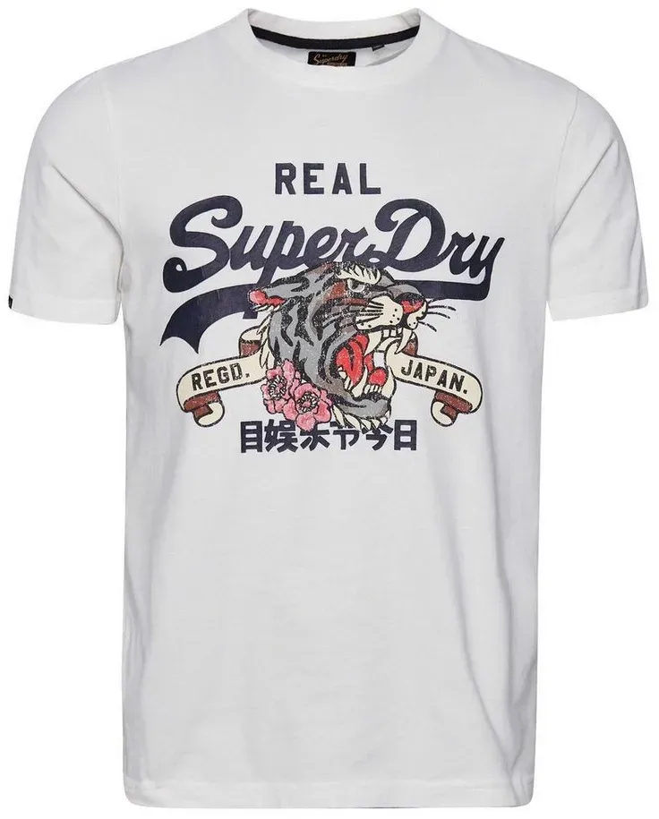 Superdry T-Shirt Herren T-Shirt - VINTAGE NARRATIVE TEE, Baumwolle weiß MYourfashionplace