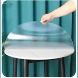 GYYFQH Tischfolie Rund Transparent Mit Abgeschrägte Kante,Tischfolie Transparent Rund,Tischdecke Transparent Matt,Runden wasserdichte Tischschutz Tischfolie(StyleB2mm,110cm)