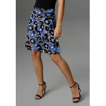 Aniston SELECTED Sommerrock Damen Floral Blau/Schwarz 38