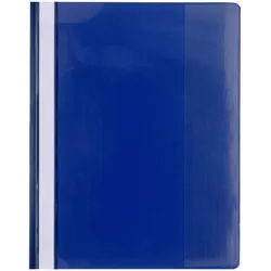 Exacompta 439907B 200x Schnellhefter mit Beschriftungsstreifen aus PVC mit Einschiebung für Hängeregistratur, für Format DIN A4+ - Blau