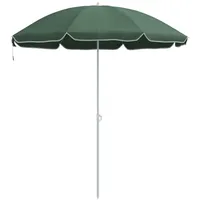 VidaXL Strand-Schirm mit Metallstange Grün 161x193 cm Polyester