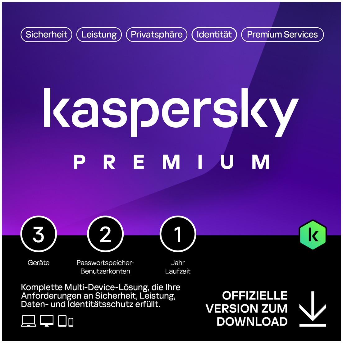 Kaspersky Premium Total Security 3 Geräte - 1 Jahr