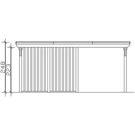 SKANHOLZ Carport Emsland 6,13 x 8,46 m eiche hell mit Abstellraum